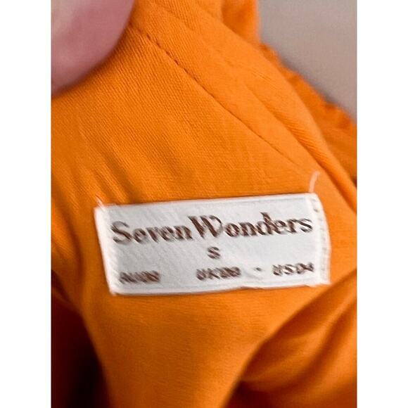 Seven Wonders The Label Gigi Ruffle Sleeve Bodycon Mini Dress Orange Women's S - Picture 10 of 10